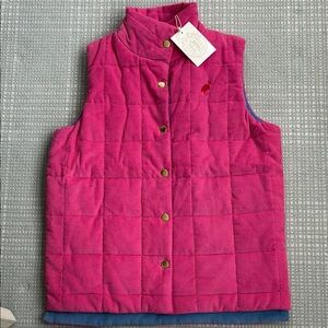 The Beaufort Bonnet Company Pink Quilted Vest with Blue Lining
